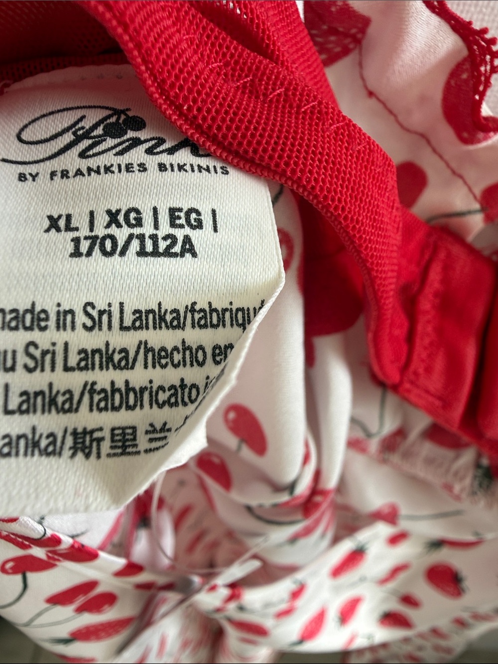 VS PINK by Frankie's Bikinis Slip Dress Red Strawberry Print & Lace Trim - Picture 2 of 7
